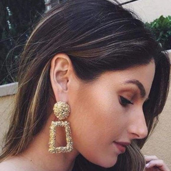 Designer Styled Hammered Shimmer Earrings - Picture 1 of 15